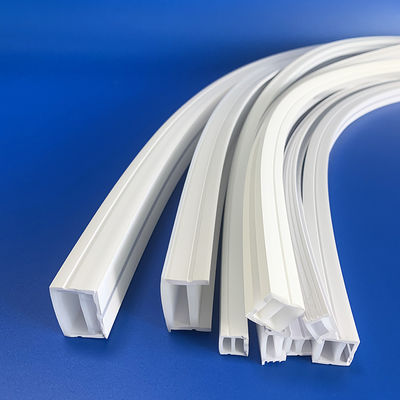 Perfiles de goma de silicona transparente para luces LED, extrusión resistente al calor